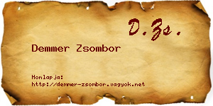 Demmer Zsombor névjegykártya